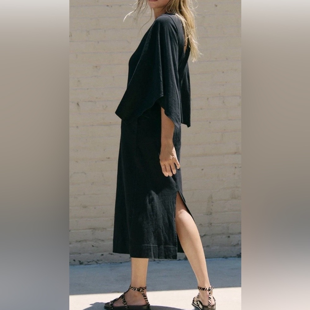 NEW FREE PEOPLE Briar Black Midi Dress, M - Picture 6 of 10